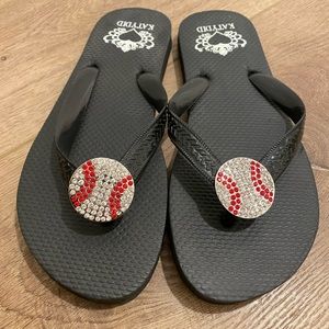 Baseball flip flops